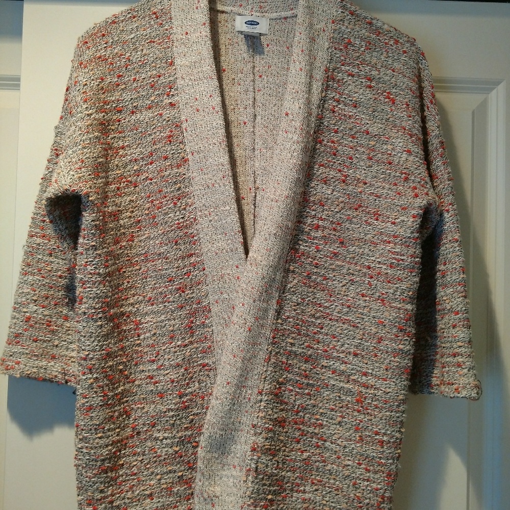 Open front knit cardigan sweater